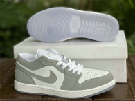Authentic Air Jordan 1 Low White/Wolf Grey