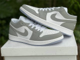 Authentic Air Jordan 1 Low White/Wolf Grey GS