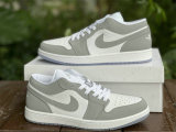 Authentic Air Jordan 1 Low White/Wolf Grey GS