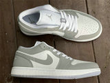 Authentic Air Jordan 1 Low White/Wolf Grey GS