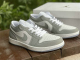 Authentic Air Jordan 1 Low White/Wolf Grey GS