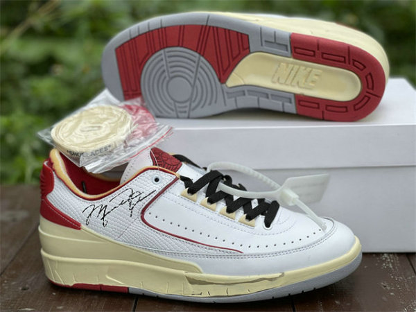 Off-White x Air Jordan 2 Low White/Varsity Red-Black