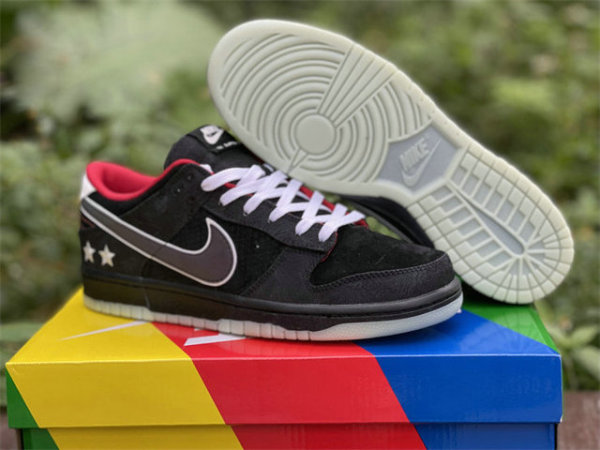 Authentic NLPL x Nike Dunk Low Black/White-Bright Crimson