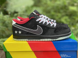Authentic NLPL x Nike Dunk Low Black/White-Bright Crimson
