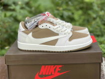 Authentic Travis Scott x Air Jordan 1 Low OG White Brown