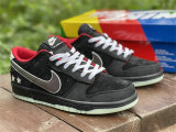 Authentic NLPL x Nike Dunk Low Black/White-Bright Crimson