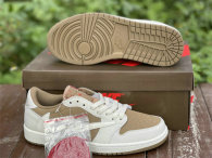 Authentic Travis Scott x Air Jordan 1 Low OG White Brown GS