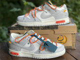 Authentic Off-White x Nike Dunk Low Sail/Neutpal Grey-Orange