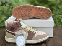Authentic Air Jordan 1 Mid Barely Orange/Dark Pony GS