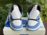 Authentic Travis Scott x Fragment x Air Jordan 1 High OG White/Blue GS