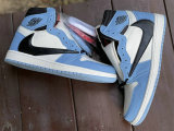 Authentic Travis Scott x Fragment x Air Jordan 1 High OG White/Blue GS
