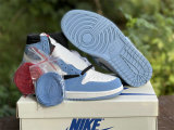 Authentic Travis Scott x Fragment x Air Jordan 1 High OG White/Blue GS