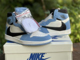 Authentic Travis Scott x Fragment x Air Jordan 1 High OG White/Blue GS