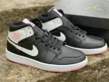 Authentic Air Jordan 1 Mid Black/White-Arctic Punch GS
