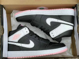 Authentic Air Jordan 1 Mid Black/White-Arctic Punch GS