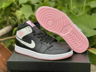 Authentic Air Jordan 1 Mid Black/White-Arctic Punch GS