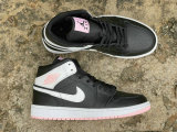 Authentic Air Jordan 1 Mid Black/White-Arctic Punch GS