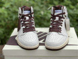 Authentic A Ma Maniere x Air Jordan 1 High OG Sail/Burgundy Crush GS