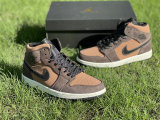 Authentic Air Jordan 1 Mid Dark Chocolate GS
