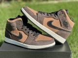 Authentic Air Jordan 1 Mid Dark Chocolate GS