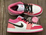 Authentic Air Jordan 1 Low White/Pink/Red GS
