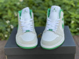 Authentic Air Jordan 1 Mid White/Grey/Green GS