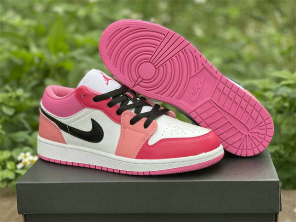 Authentic Air Jordan 1 Low White/Pink/Red