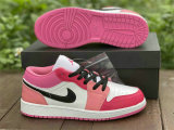 Authentic Air Jordan 1 Low White/Pink/Red GS
