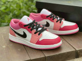 Authentic Air Jordan 1 Low White/Pink/Red GS