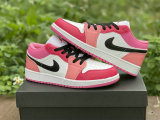 Authentic Air Jordan 1 Low White/Pink/Red GS