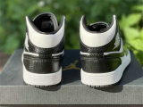 Authentic Air Jordan 1 Mid White/Black GS