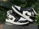 Authentic Air Jordan 1 Mid White/Black GS