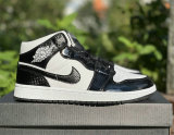 Authentic Air Jordan 1 Mid White/Black GS