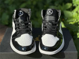 Authentic Air Jordan 1 Mid White/Black GS