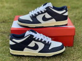 Authentic Nike Dunk Low Dark Blue/White