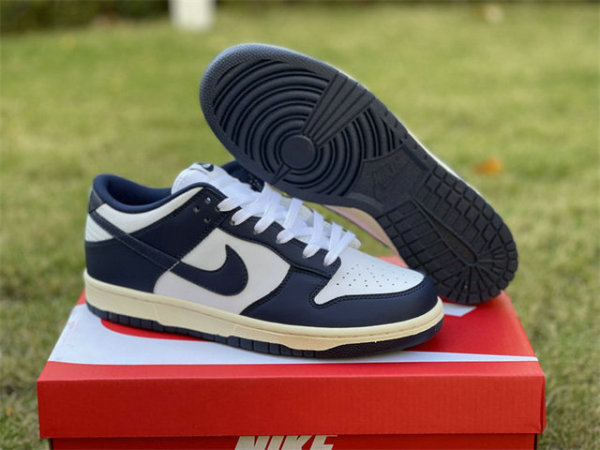 Authentic Nike Dunk Low Dark Blue/White