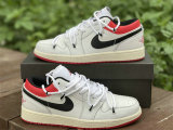 Authentic Air Jordan 1 Low White/Red GS