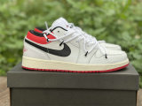 Authentic Air Jordan 1 Low White/Red GS