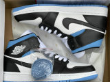 Authentic Air Jordan 1 Mid White/Black/University Blue GS