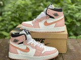 Authentic Air Jordan 1 High OG Pink/White/Black Women Shoes