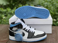 Authentic Air Jordan 1 Mid White/Black/University Blue GS