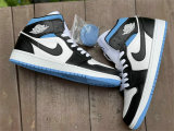 Authentic Air Jordan 1 Mid White/Black/University Blue GS