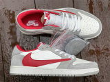 Authentic Travis Scott x Air Jordan 1 Low White/Grey/Red