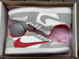Authentic Travis Scott x Air Jordan 1 Low White/Grey/Red