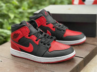 Authentic Air Jordan 1 Mid White/Black/Red GS