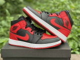 Authentic Air Jordan 1 Mid White/Black/Red GS