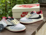 Authentic Travis Scott x Air Jordan 1 Low White/Black/Red GS