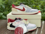 Authentic Travis Scott x Air Jordan 1 Low White/Black/Red GS