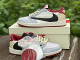 Authentic Travis Scott x Air Jordan 1 Low White/Black/Red GS