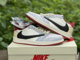 Authentic Travis Scott x Air Jordan 1 Low White/Black/Red GS